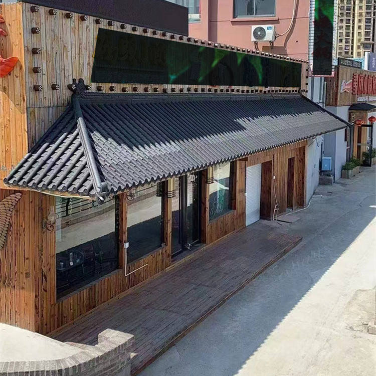 Roofing Decoration Plastic Korean Hanok Roof Sheet Bar Restaurant Front Tiles Easy Install