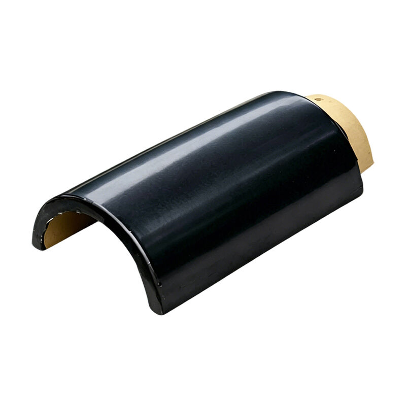 Chinese Style Roof Glossy Black Glazed Roof Tiles and Accessories Ridge Cap Tile for Traditional Temple & Modern Buildings