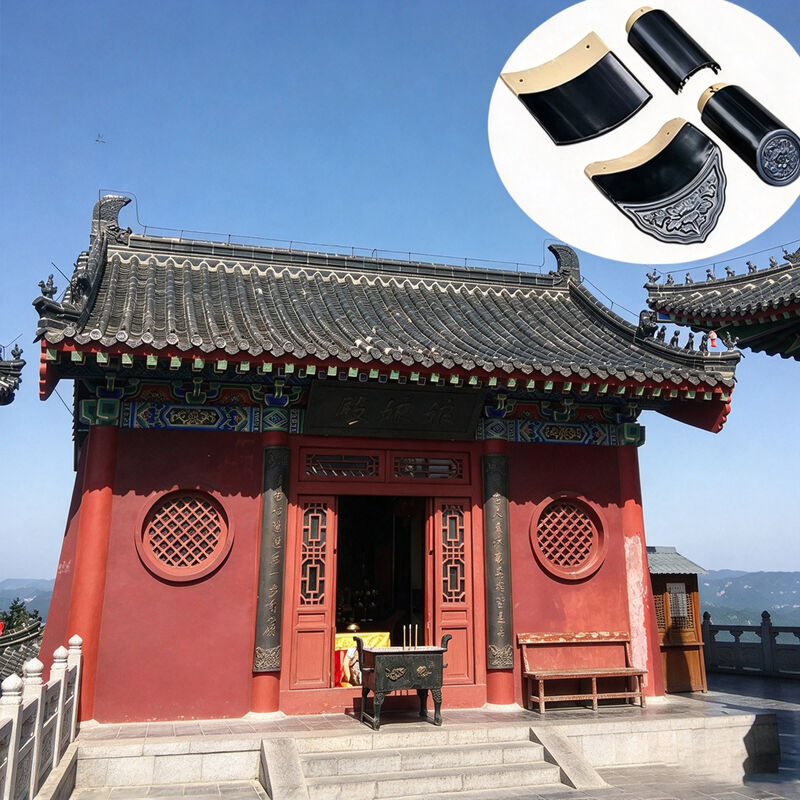 Traditional Black Glazed Roof Tiles Factory Supply Chinese Roofing System Roofing for Temple Pavilion and Heritage Projects