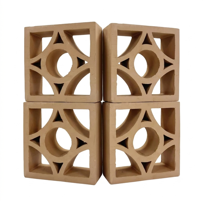 Natural Terracotta Breeze Blocks Earthy Yellow Clay Decorative Ventilation Blocks Indoor & Outdoor Decorative Space Dividers
