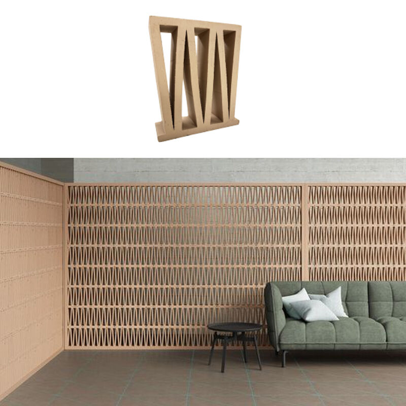 Vertical Slotted M Pattern Terracotta Breeze Blocks Architectural Linear Clay Louver Screen Bricks for Sunscreen Facades