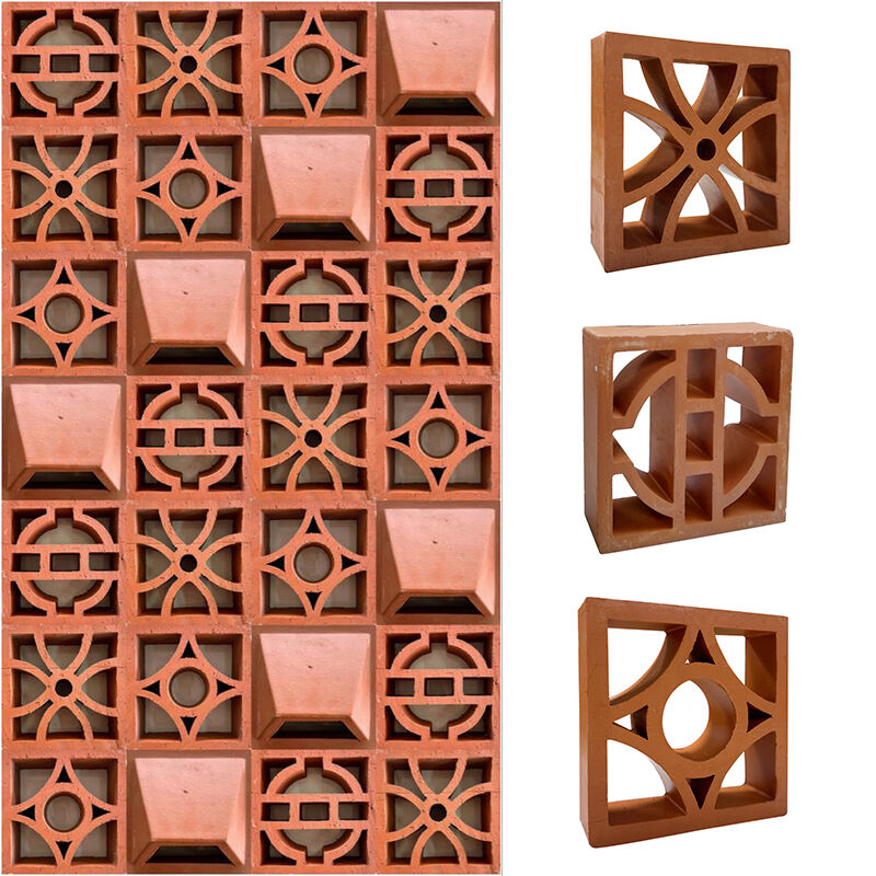 3D Art Terracotta Firebricks Ventilation Wall Breeze Blocks for Fence Screen Wall and Ceiling Customizable