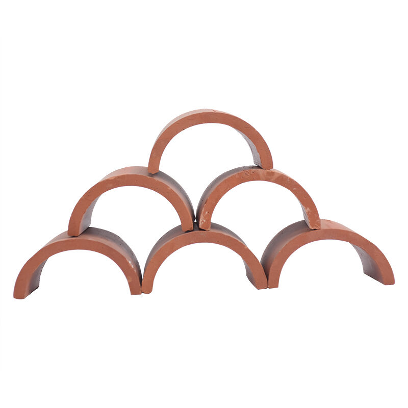 Curved Terracotta Clay Tiles for Roof & Wall Screen Architectural Fish Scale Lattice Blocks for Exterior Decorative Facades