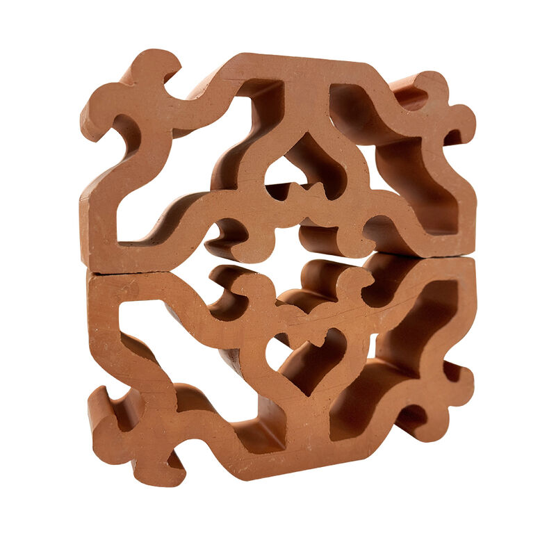 Ornate Terracotta Lattice Screen Bricks Decorative Natural Clay Breeze Blocks for Resort Privacy Partitions
