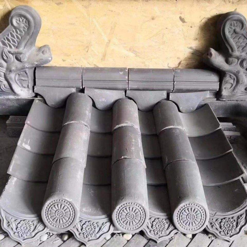 High-Pitched Japanese/Chinese Wooden Garden Gazebo Kit Pagoda Pavilion with Fretwork Lattice & Grey Clay Tile Roof for Parks