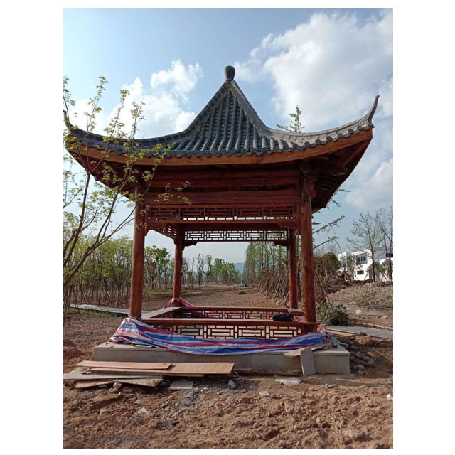 Handmade Chinese Style Pavilion 2.8m Authentic Outdoor Wooden Gazebo