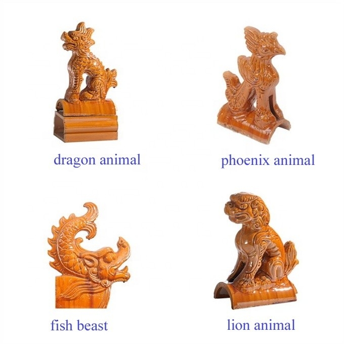 Chinese Style Roof Decoration Antique Building Glazed Roof Tile Figures