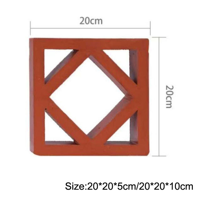 200mm Decorative Terracotta Bricks Exterior Hollow Clay Brick Abrasion Proof