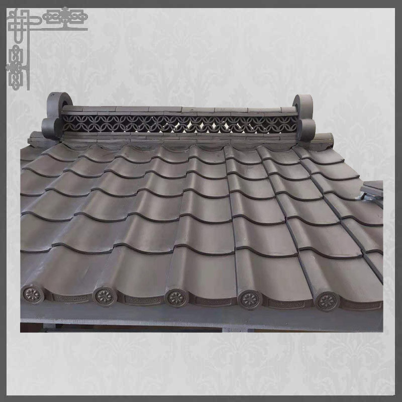 Traditional Clay Japanese Roof Tiles 2mm Thick Hotel Temple Matt