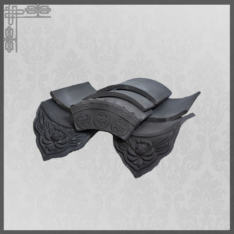 Chinese Ceramic Roof Tiles House 150mm 110mm Grey Wooden Roof Tile