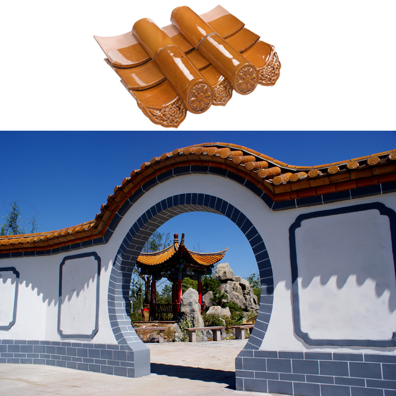 Gazebo Glazed Concrete Roof Tiles Chinese Temple Graphic Design Garden House