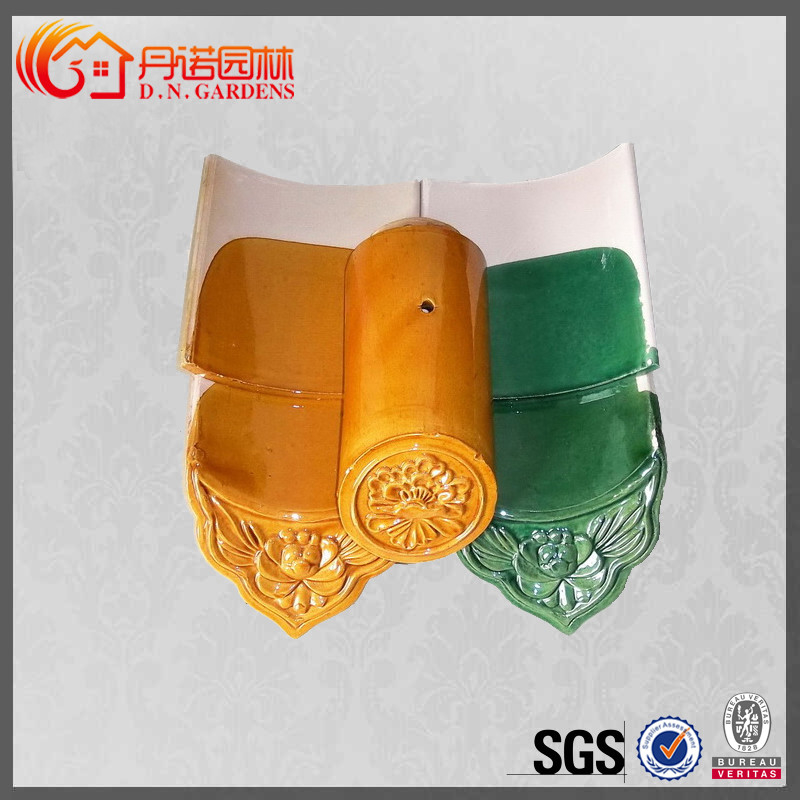 Pagoda Chinese Glazed Roof Tiles Glossy Villa Drip Decorative Roof Tiles