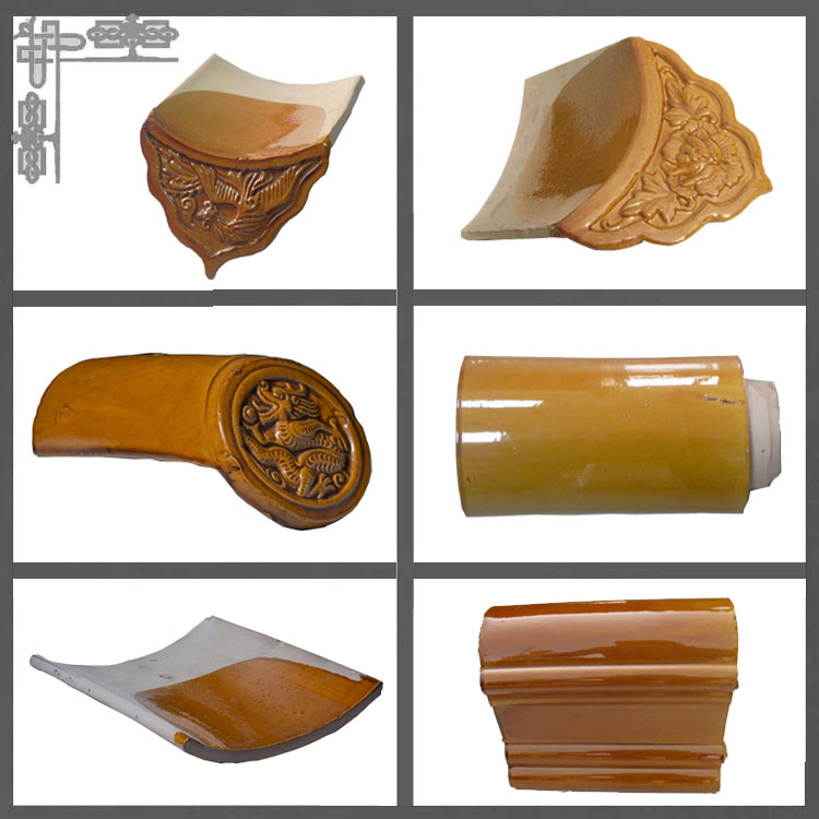 Pagoda Chinese Glazed Roof Tiles Glossy Villa Drip Decorative Roof Tiles