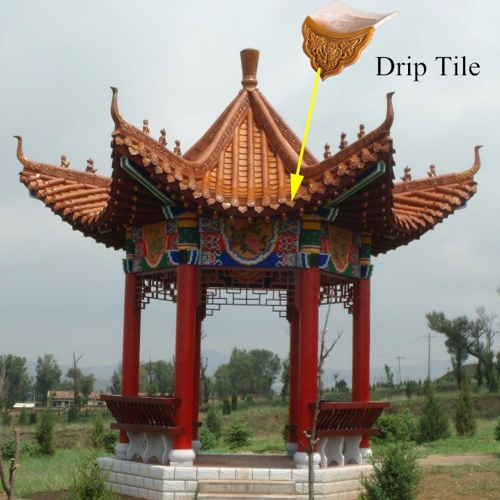 Colored Ceramic Chinese Glazed Roof Tiles Decoration Asian Wooden Gazebo Roof Tiles