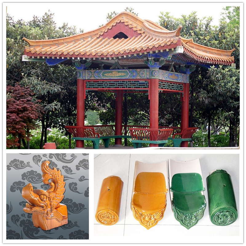 Asian glazed roof tiles Chinese gazebo traditional ceramic