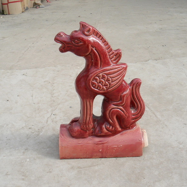 Ancient Chinese style decorative red ceramic roofing tiles