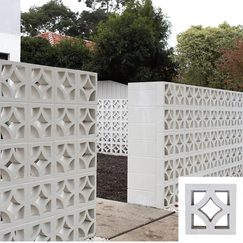 Fancy Blocks White Breeze Fancy Concrete Blocks Perforated Bricks Decorative ...