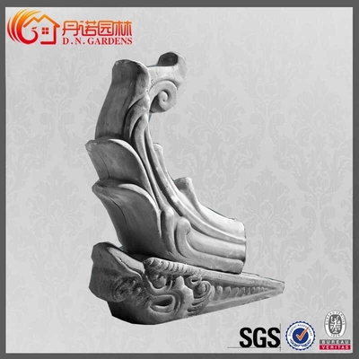 Traditional Chinese Roof Ornaments Grey Temple Unglazed Tile Decoration Figures
