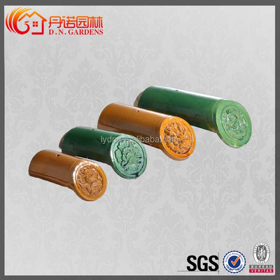 Old Chinese Style Glazed Gazebo Roof Tiles Yellow Color
