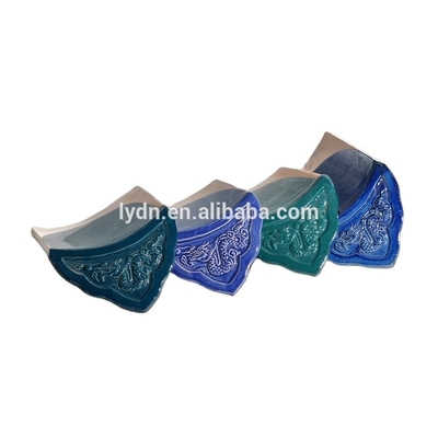 Construction Material Chinese Glazed Roof Tiles Blue Kaolin Clay Villa