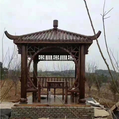 Arbours Traditional Chinese Wood Gazebo Outdoor 3.4m Solid Pagoda Garden