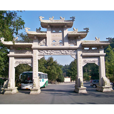 Large Gate Tower Stone Carved Archway For Chinese Traditional Landscape Garden