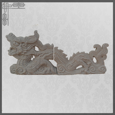Asian Roof Tile Chinese Roof Ornaments Double Dragons Playing With Pearls
