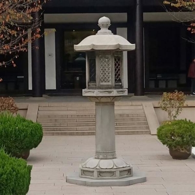 White Decorative Stone Granite Carved Japanese Pagoda Lantern For Yard Garden Park