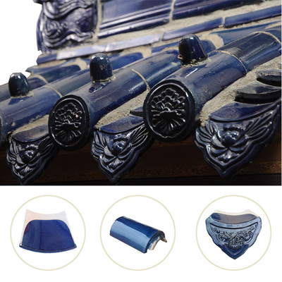 Customizable Traditional Ceramic Chinese Glazed Roof Tiles 180*110mm