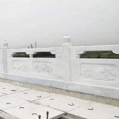 Smooth Marble Stone Sculpture Baluster Handmade Carving Railing Chinese Stone Bridge