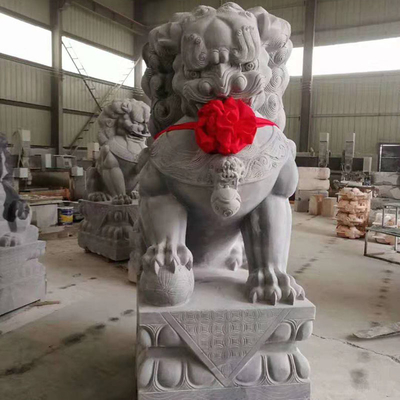 China Natural Stone Lion Statues Sculpture Hand Carved Garden Outdoor Decoration