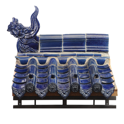Traditional Chinese style blue glazed cemetery roof tiles