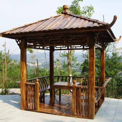 Hexagonal Chinese Wood Gazebo Outdoor Garden Pagoda Pavilion 2.6m