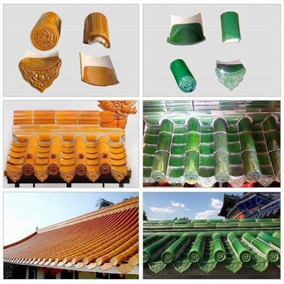 Ceramic Chinese Glazed Roof Tiles 160mm Traditional Architecture Eaves