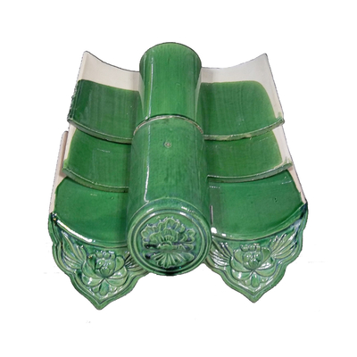 Pagoda Green Chinese Glazed Roof Tiles Buddhist Temple 220mm 200mm