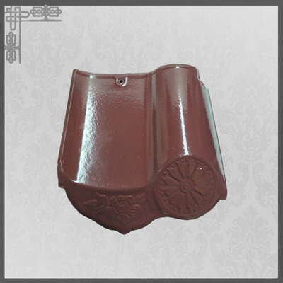 Red Ceramic Chinese Glazed Roof Tile Double Roman S Type Modern