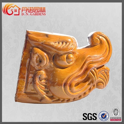 Buddhist Dragon Chinese Roof Ornaments Tile Figures Ceramic Glazed