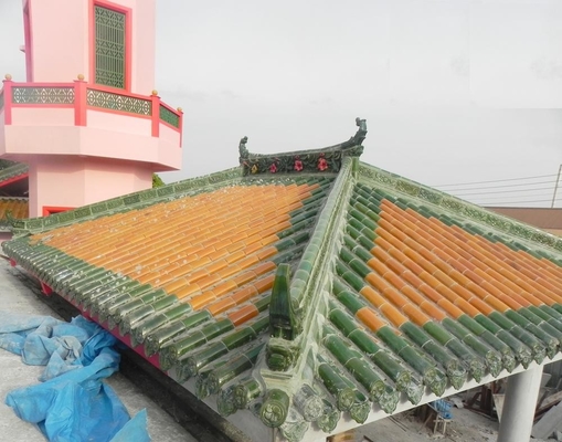 Clay burn roof tiles for Chinese temple restoration in Malaysia